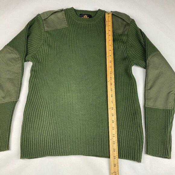 Alpha Industries Flight Sweater Mens XL Military Elbow Patch Knit - Picture 8 of 12